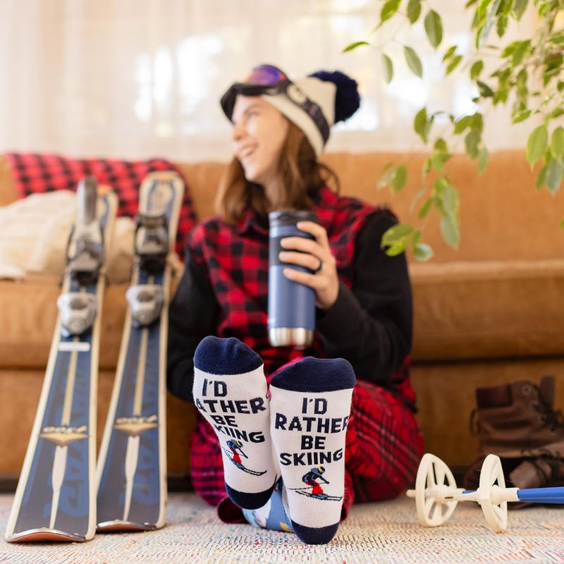 Lavley Ski Socks - Funny socks for skiers and snowboarders - Unisex novelty gift - Great for birthdays or holidays - Image 5